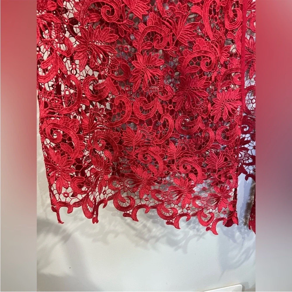 ASHRO red lace cadigan 1X 2X 3X - Picture 5 of 8